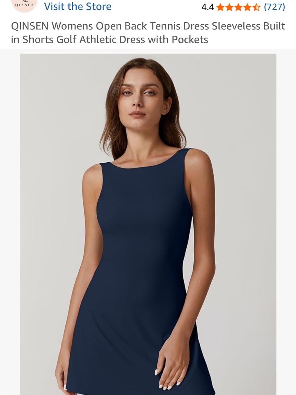 Navy Sleeveless Open-Back Mini Dress